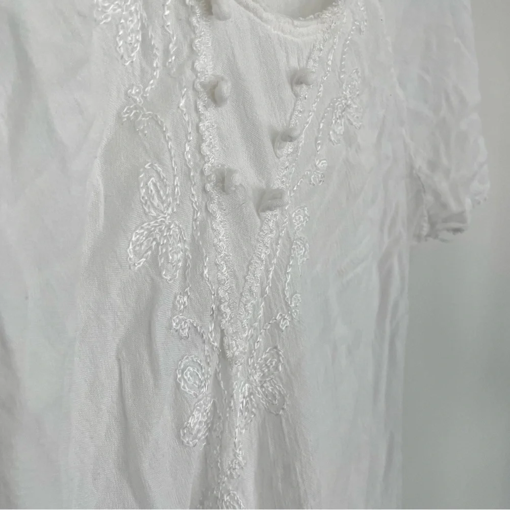 S.R. Fashion Embroidered Shift Tent Dress Dainty White Size L - Picture 4 of 11